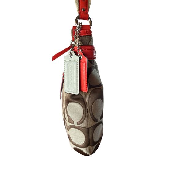 EUC Coach- Signature Crossbody Bag in Khaki and Orange - Picture 3 of 14